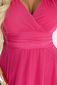 Vestido comprido dama de honor rosa com tule BeStylish 