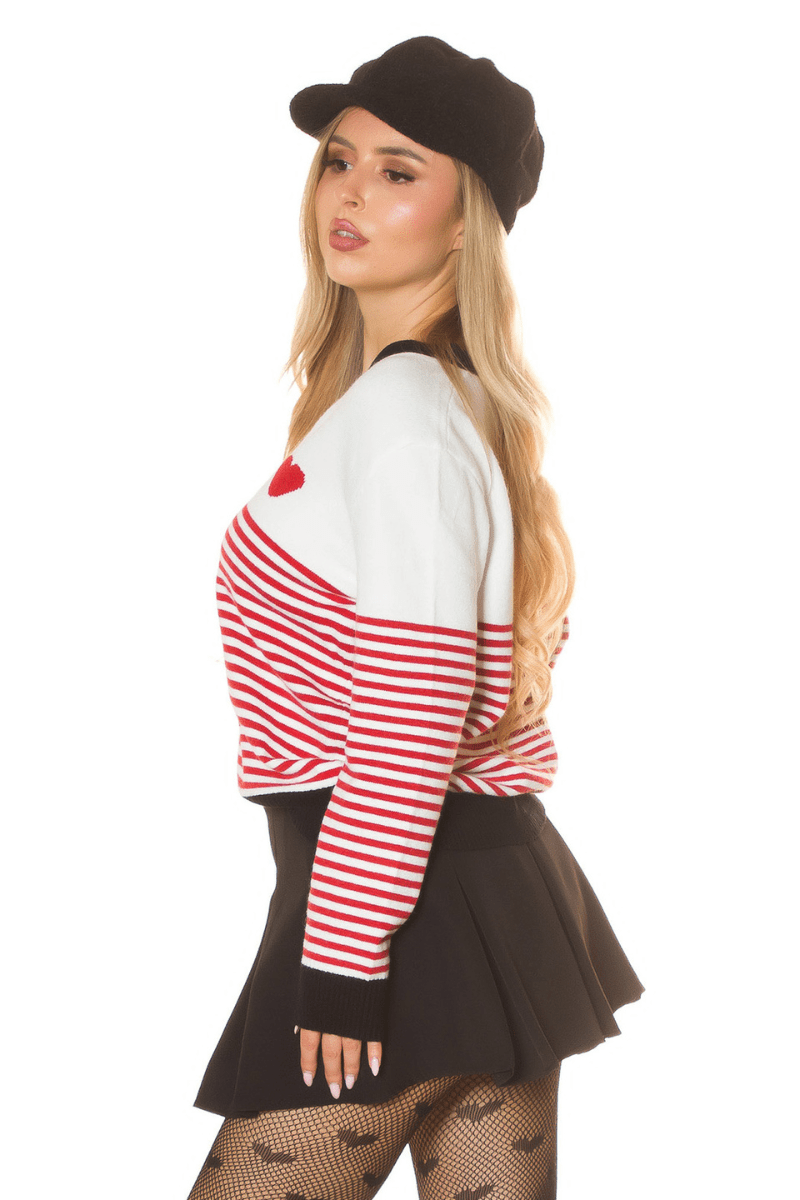 casaco de malha cardigan às riscas BeStylish