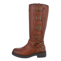 Botas western bikerboots camel castanho em pele BeStylish