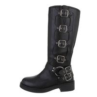 Botas western bikerboots pretas em pele BeStylish