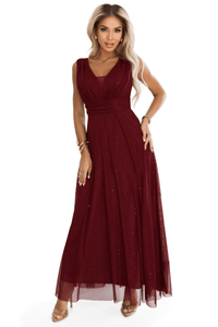 vestido de festa comprido bordeaux BeStylish