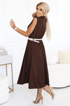 vestido de cerimónia comprido castanho BeStylish 