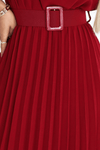 Vestido de cerimónia curto plissado em chiffon bordeaux BeStylish