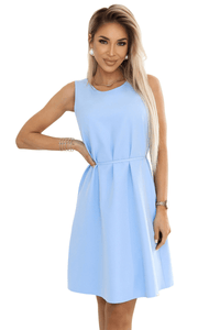 Vestido médio trapezoidal azul bebé BeStylish 