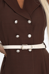 vestido de cerimónia comprido castanho BeStylish 