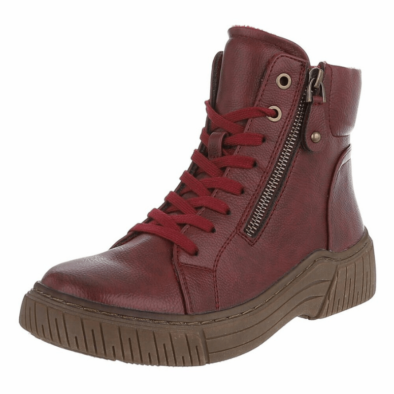 botins bordeaux com atacadores e fecho BeStylish