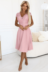 Vestido de cerimónia em chiffon com renda rosa velho BeStylish