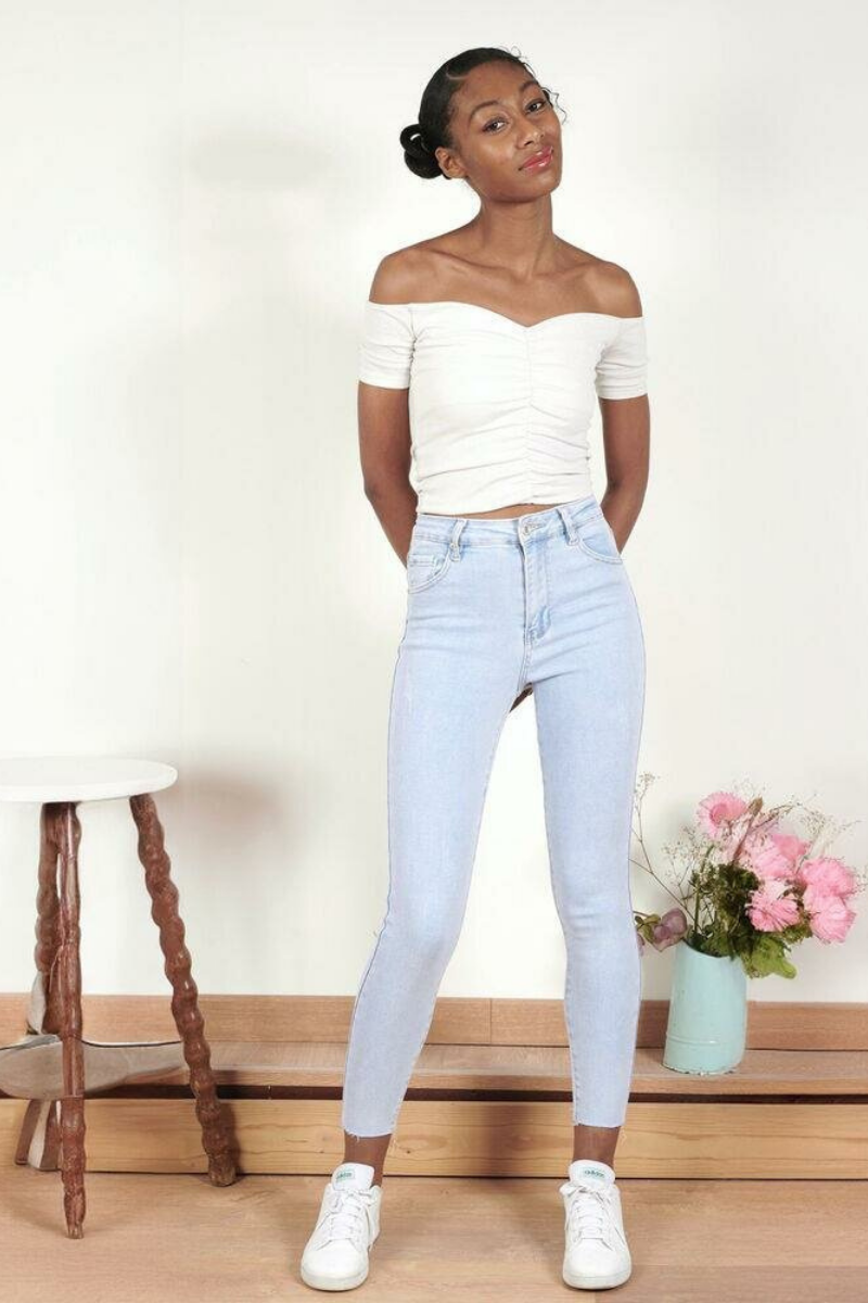 jeans de ganga clara e cintura subida BeStylish 