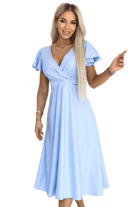 Vestido de cerimónia médio azul claro Noah