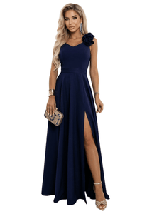 Vestido de noite azul navy comprido BeStylish