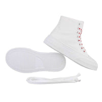 Ténis sapatilhas altos de tecido estilo all star branco BeStylish