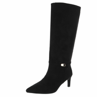 Botas pretas de camurça cano largo BeStylish