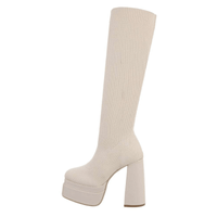 botas beges de malha com plataforma BeStylish 