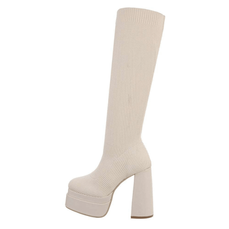 botas beges de malha com plataforma BeStylish 