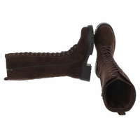Botas castanhas de camurça com atacadores BeStylish