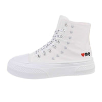 Ténis sapatilhas altos de tecido estilo all star branco BeStylish