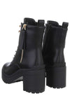 Botins pretos pele de salto alto BeStylish