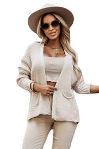 casaco de malha acrílica bege BeStylish 