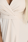 vestido de cerimónia comprido bege com racha BeStylish 