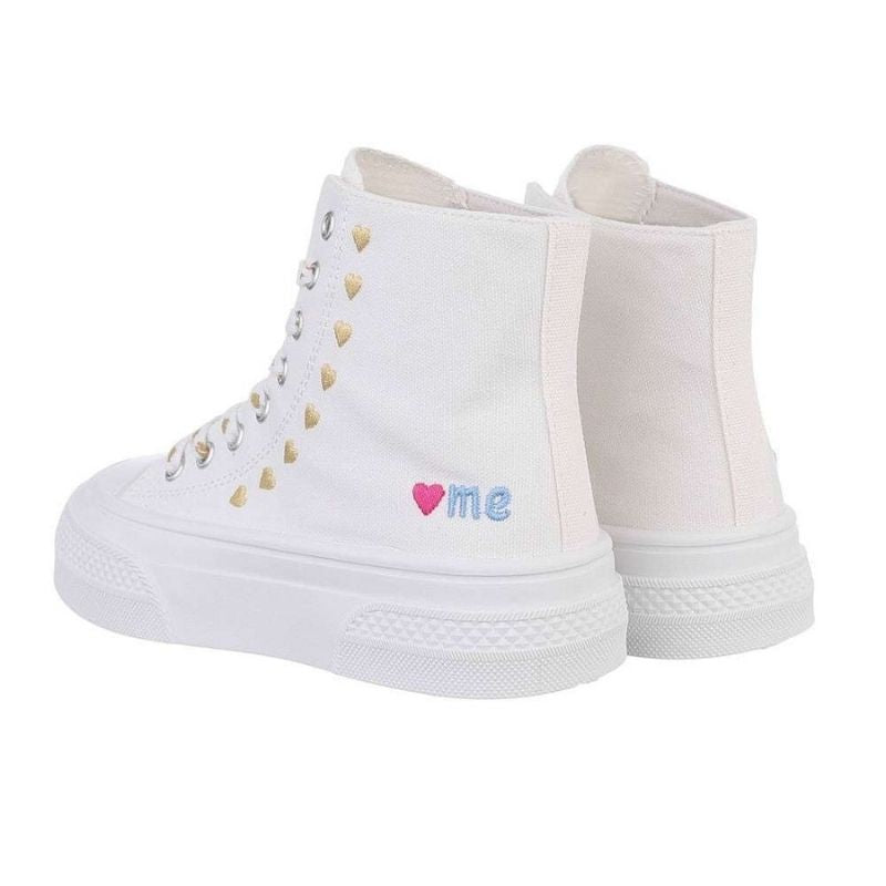 Ténis sapatilhas altos de tecido estilo all star branco BeStylish