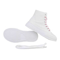 Ténis sapatilhas altos de tecido estilo all star branco BeStylish