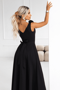 Vestido de noite preto comprido BeStylish