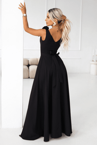 Vestido de noite preto comprido BeStylish