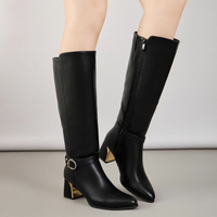 botas pretas de cano alto em pele BeStylish