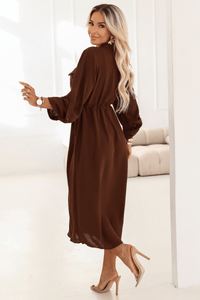 vestido estilo camisa castanho chocolate BeStylish