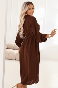 vestido estilo camisa castanho chocolate BeStylish