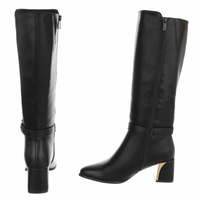 botas pretas de cano alto em pele BeStylish