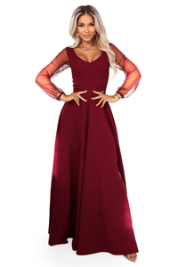 vestido de cerimónia comprido bordeaux BeStylish