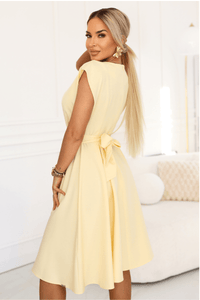 vestido de cerimónia curto amarelo BeStylish