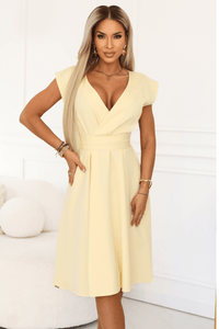 vestido de cerimónia curto amarelo BeStylish