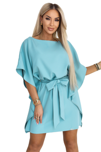 vestido de cerimónia azul turquesa estilo borboleta BeStylish 