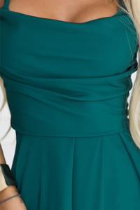 Vestido de cerimónia comprido verde estilo corpete BeStylish