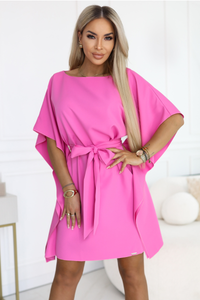 vestido de cerimónia fuchsia com efeito borboleta BeStylish 