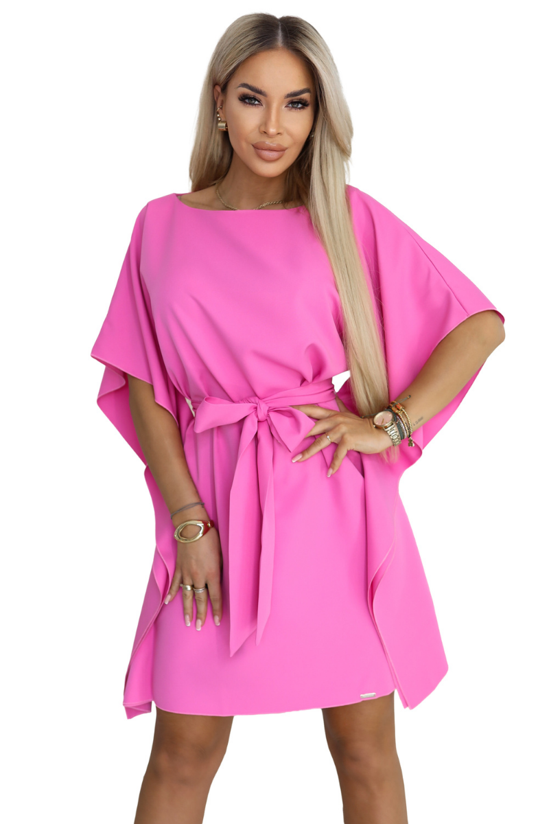 vestido de cerimónia fuchsia com efeito borboleta BeStylish 