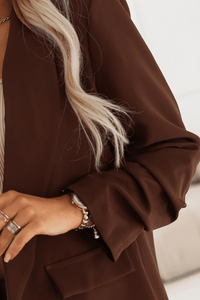 casaco blazer castanho chocolate BeStylish