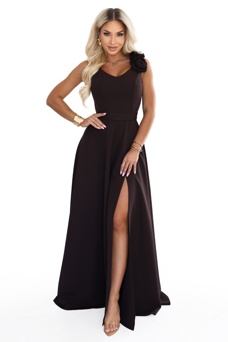 Vestido de casamento castanho chocolate comprido BeStylish