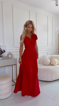 vestido de casamento comprido vermelho BeStylish