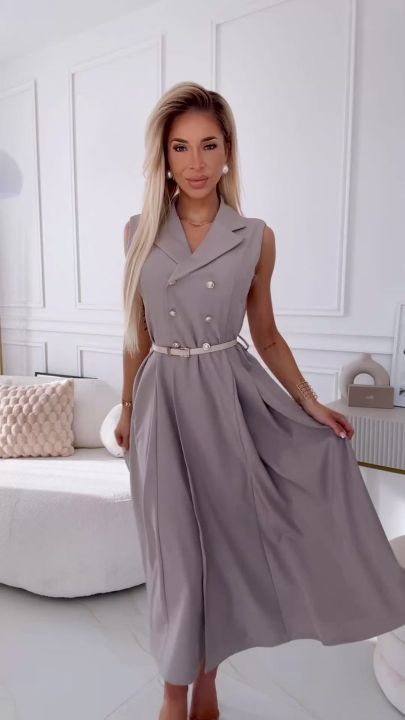 Vestido comprido cinza Marília