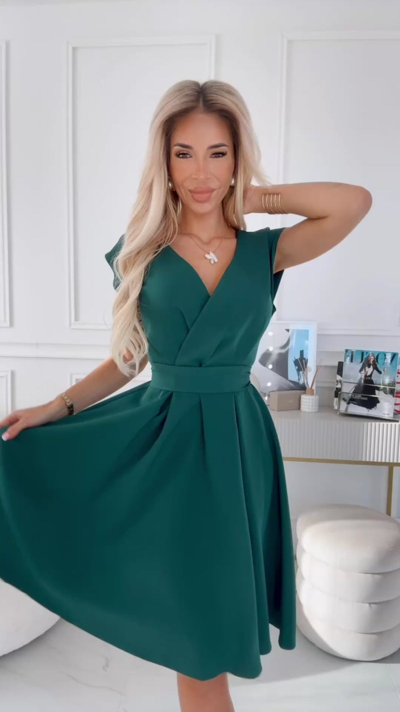 Vestido de cerimónia médio verde Ophelia