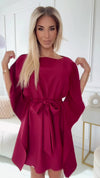 vestido de cerimónia médio bordeaux BeStylish