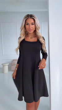 vestido de cerimónia barato médio preto BeStylish 