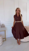 vestido de cerimónia comprido castanho BeStylish 