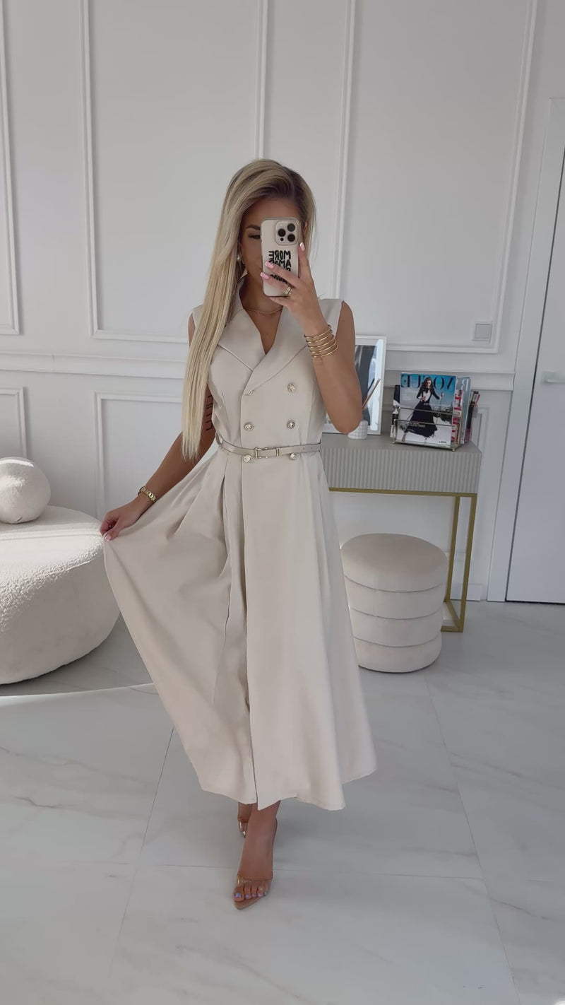 Vestido comprido bege Marília
