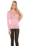 Camisola de malha rosa velho BeStylish