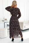 Vestido comprido em chiffon animal print BeStylish