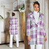 Casaco blazer roxo padrão tartan BeStylish